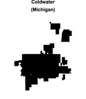 Coldwater, Michigan blank outline map vector