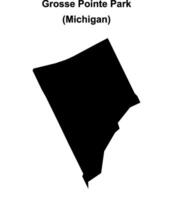 Grosse Pointe Park, Michigan blank outline map vector