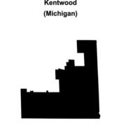 Kentwood, Michigan blank outline map vector