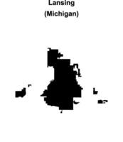 Lansing, Michigan blank outline map vector