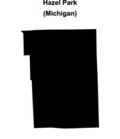 Hazel Park, Michigan blank outline map vector