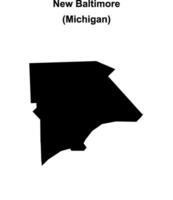 New Baltimore, Michigan blank outline map vector