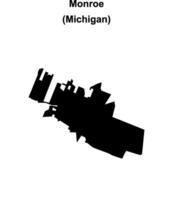Monroe, Michigan blank outline map vector