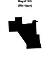 Royal Oak, Michigan blank outline map vector