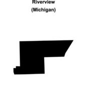Riverview, Michigan blank outline map vector