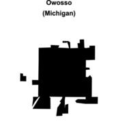 Owosso, Michigan blank outline map vector