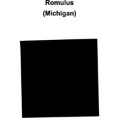 Romulus, Michigan blank outline map vector