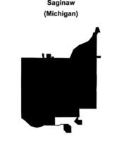 Saginaw, Michigan blank outline map vector