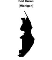 Port Huron, Michigan blank outline map vector