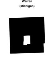 Warren, Michigan blank outline map vector