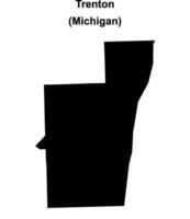 Trenton, Michigan blank outline map vector