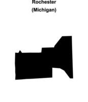 Rochester, Michigan blank outline map vector