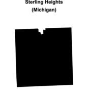 Sterling Heights, Michigan blank outline map vector