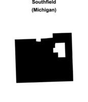 Southfield, Michigan blank outline map vector