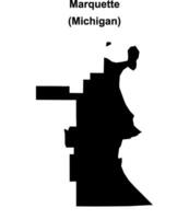 Marquette, Michigan blank outline map vector