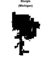 Sturgis, Michigan blank outline map vector