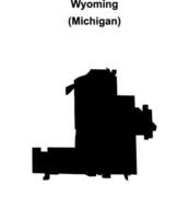 Wyoming, Michigan blank outline map vector