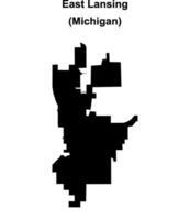 East Lansing, Michigan blank outline map vector
