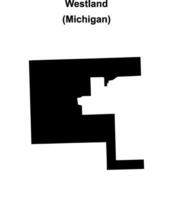 Westland, Michigan blank outline map vector