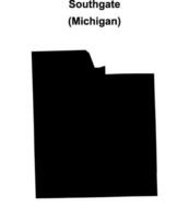 Southgate, Michigan blank outline map vector