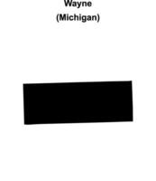 Wayne, Michigan blank outline map vector