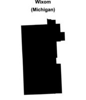 Wixom, Michigan blank outline map vector