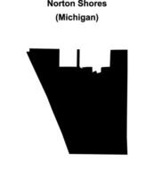 Norton Shores, Michigan blank outline map vector