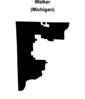 Walker, Michigan blank outline map vector