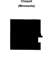 Cloquet, Minnesota blank outline map vector