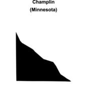 Champlin, Minnesota blank outline map vector