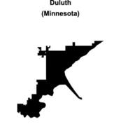 Duluth, Minnesota blank outline map vector