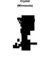 Crystal, Minnesota blank outline map vector