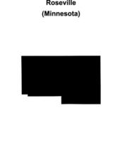 Roseville, Minnesota blank outline map vector