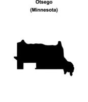 Otsego, Minnesota blank outline map vector