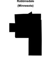 Robbinsdale, Minnesota blank outline map vector