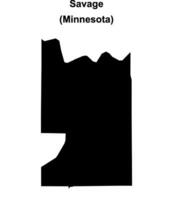 Savage, Minnesota blank outline map vector