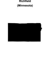 Richfield, Minnesota blank outline map vector