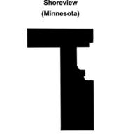 Shoreview, Minnesota blank outline map vector