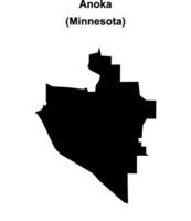 Anoka, Minnesota blank outline map vector