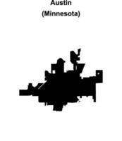 Austin, Minnesota blank outline map vector