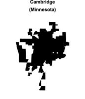 Cambridge, Minnesota blank outline map vector
