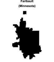 Faribault, Minnesota blank outline map vector