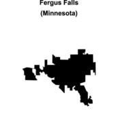 Fergus Falls, Minnesota blank outline map vector