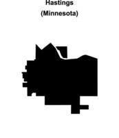 Hastings, Minnesota blank outline map vector