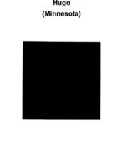 Hugo, Minnesota blank outline map vector