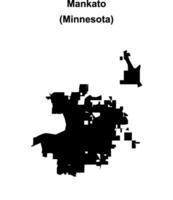 Mankato, Minnesota blank outline map vector