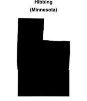 Hibbing, Minnesota blank outline map vector