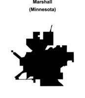 Marshall, Minnesota blank outline map vector