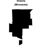 Victoria, Minnesota blank outline map vector