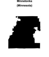 Minnetonka, Minnesota blank outline map vector